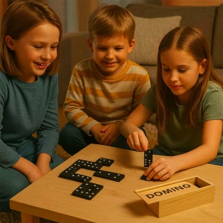 Drewniane DOMINO – klasyczna gra edukacyjna rozwijająca umysł